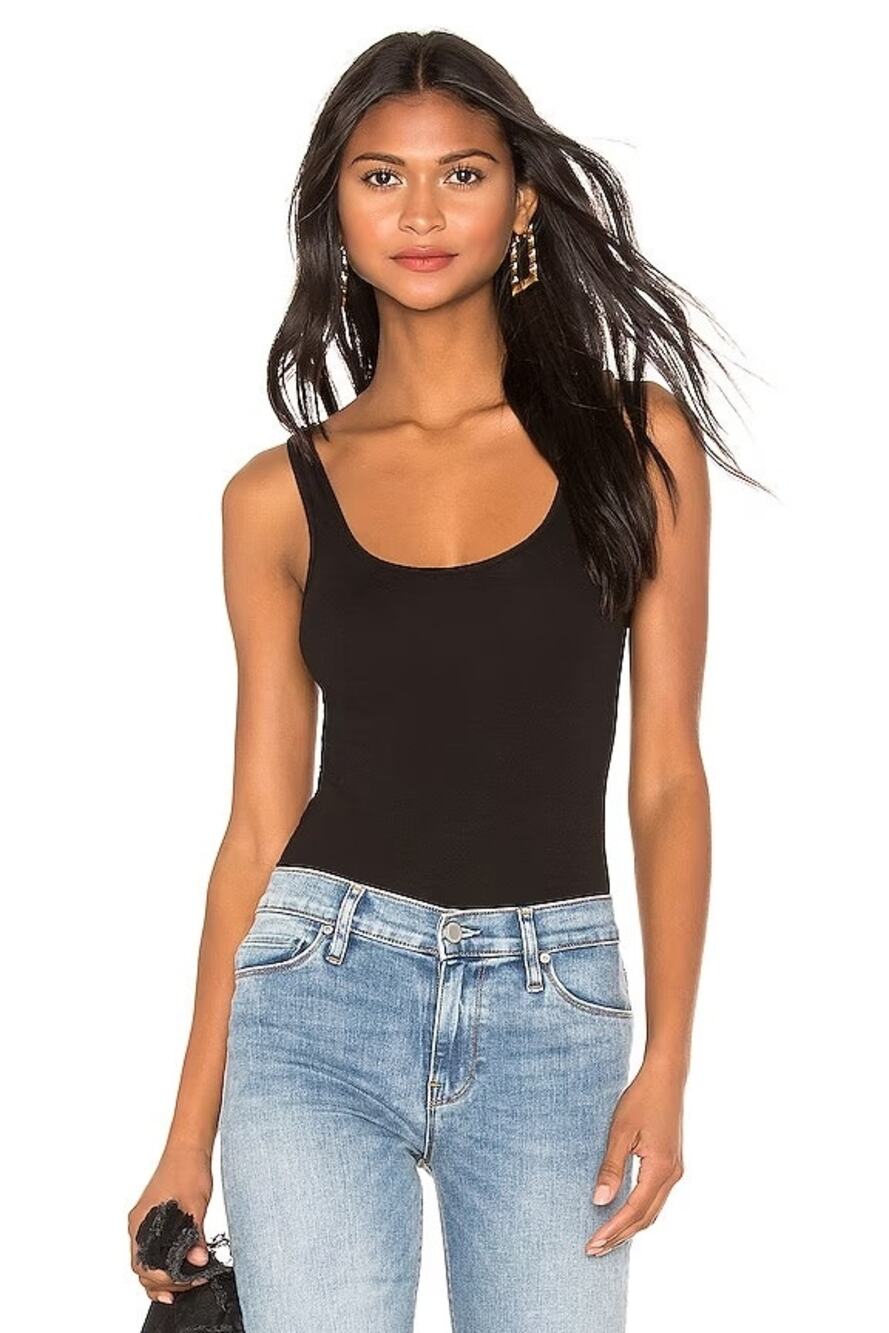 James Perse Classic Brushed Long Tank Black Size 2 S/M